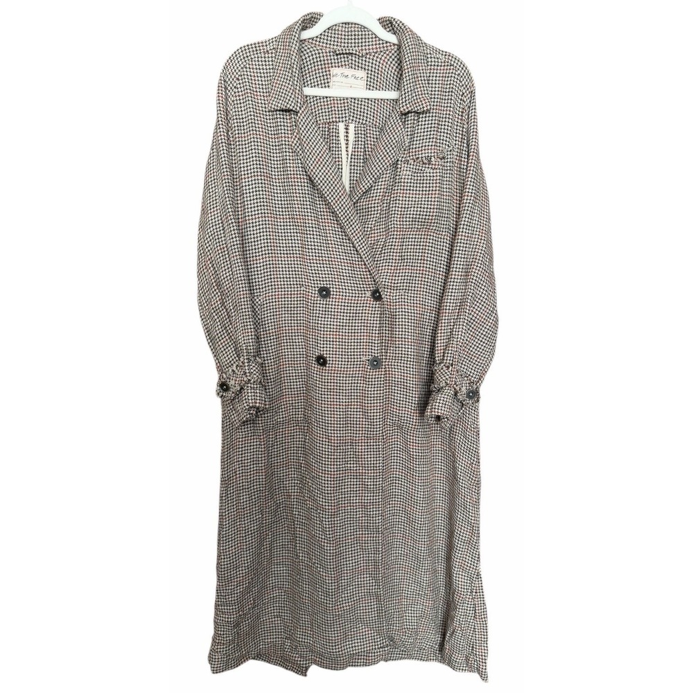 Free People WE THE FREE Liberty Duster Coat Neutral‎ Women's Size Small
